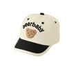 Kids Corduroy Baseball Cap Cute Bear Embroidery Short Brim Hat for Boys Girls Spring Autumn Outdoor Travel Sun Protection