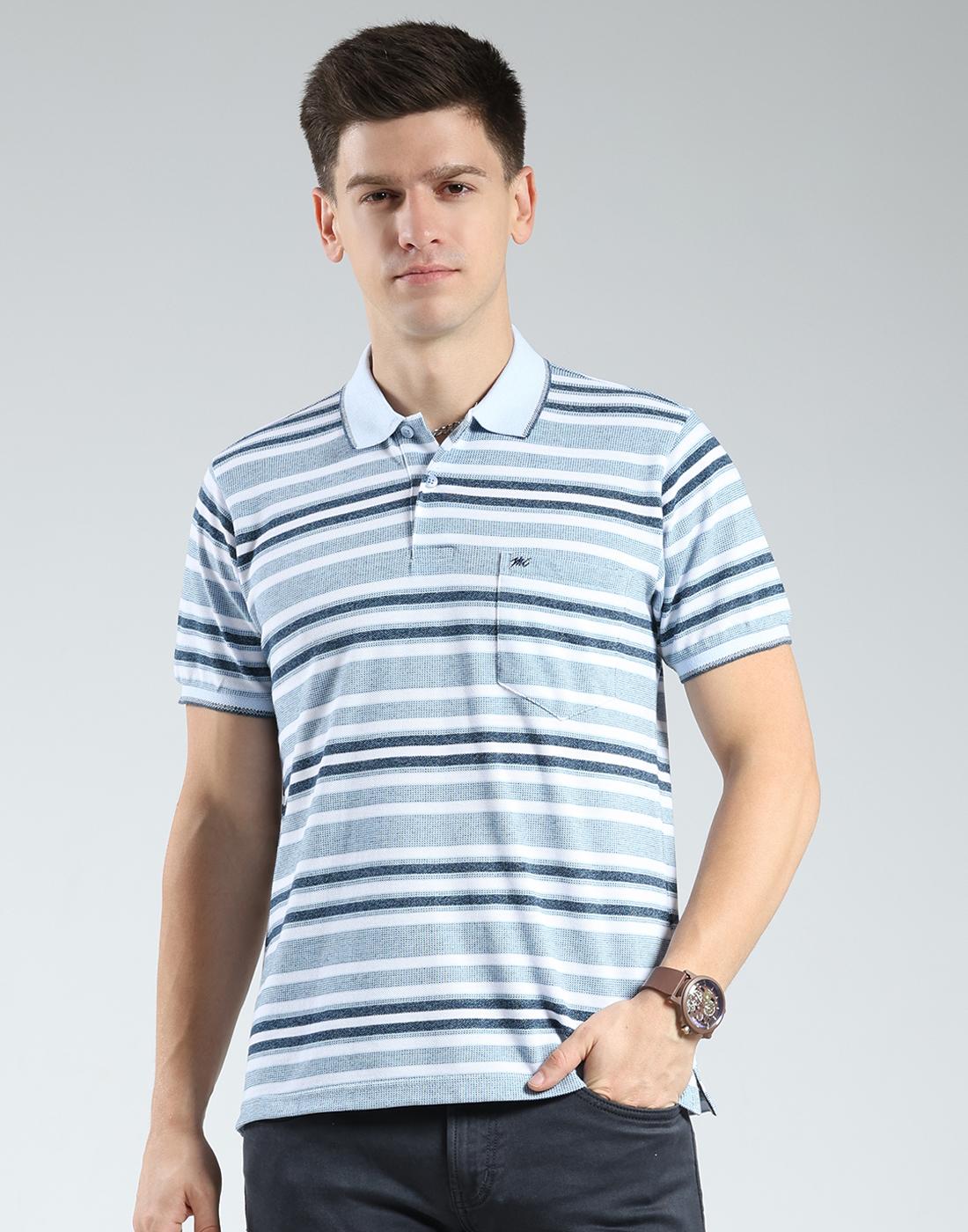 

Мужская футболка-поло с коротким рукавом в полоску стандартного кроя Monte Carlo 3XL синий