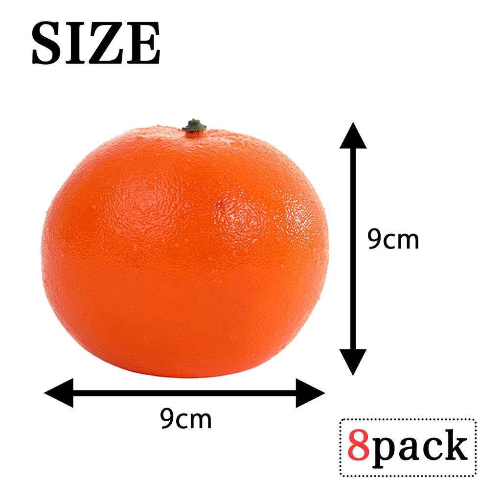 HIRAISM Food Sample Orange Fruit Fruit Fake Real Display Model Toy Set of 8 Look-alike
