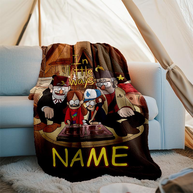 Personalized Custom Name Blanket - Gravity Falls Print Design,Blanket for Sofa,Bed,Travel,Camping - Soft and Warm, Great Gift