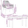 5 Piece Outdoor Dining Set with Cushions Black Poly Rattan Glass Table