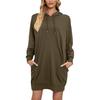 Felpa Lunga con Cappuccio da Donna Coulisse Manica Lunga Vestibilità Larga Colore Unito Casual Tunica Top con Tasche