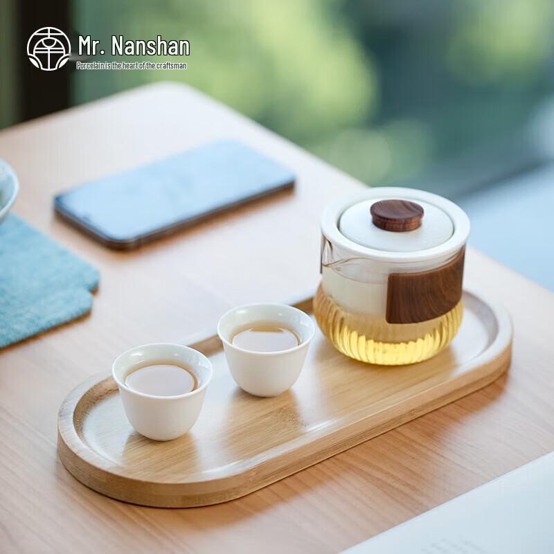 Zen White Ceramic Travel Tea Set