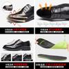 Men's Leather Brock Shoes Men's British Casual Dress Derby Shoes Carved Round Head Wedding Groom Shoes