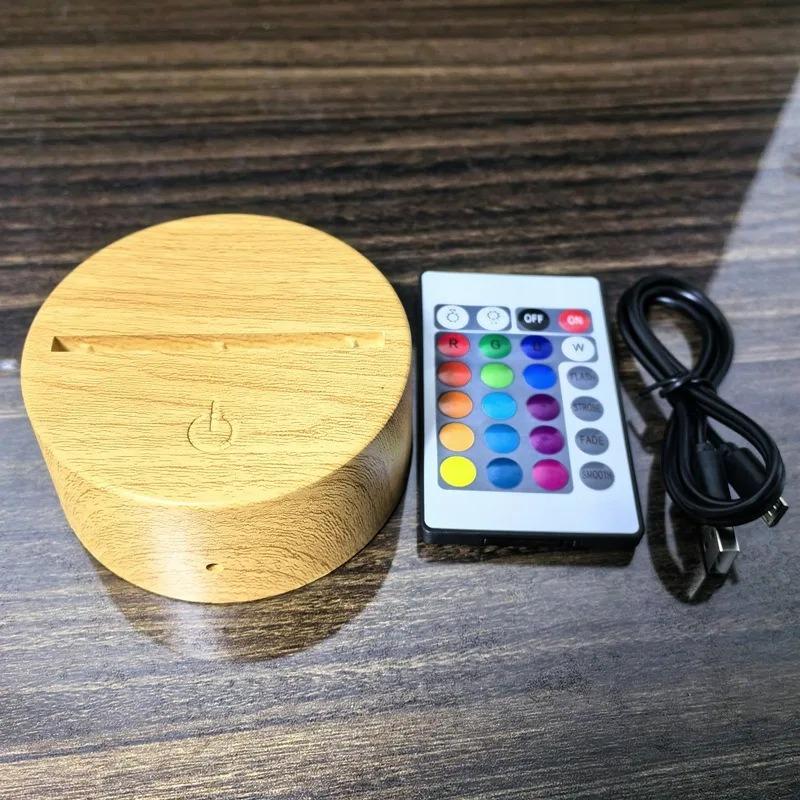 1pc LED Lamp Base with 7 Adjustable Colors Touch Remote Control Multi Style Night Light Base for Bedroom Home Decor