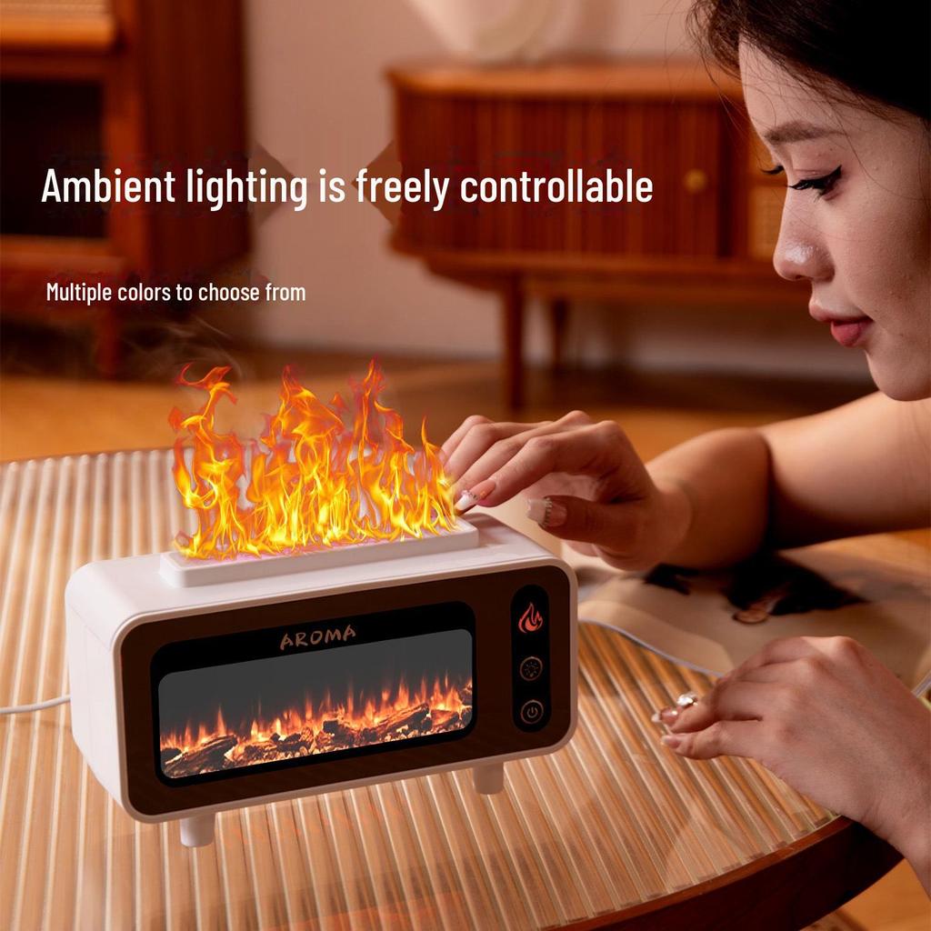 USB Fireplace Aroma Humidifier: Large Mist Volume, Creative Design for Home or Bedroom