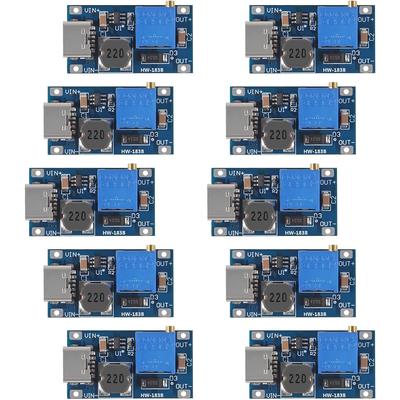 10pcs MT3608 Adjustable Step Up Module Voltage Regulator Micro USB Type-c Plug 2V-24V To 5V-28V 2A Step-Up DC-DC Boost Converter