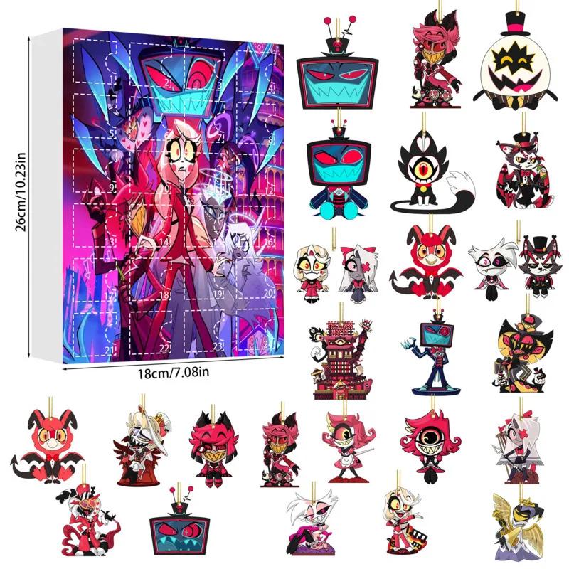 Neues Thema Hazbins Hotels Adventskalender Box Anime Druck Festival Überraschungsbox Countdown Weihnachtsbaum Dekoration Anhänger Feiertagsgeschenk