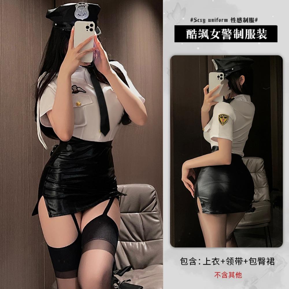 Xian Yi Halloween Sexy Lingerie Sexy Přiléhavé Boky Letuška Uniforma Vášeň Zdarma Kostým Policistky 314