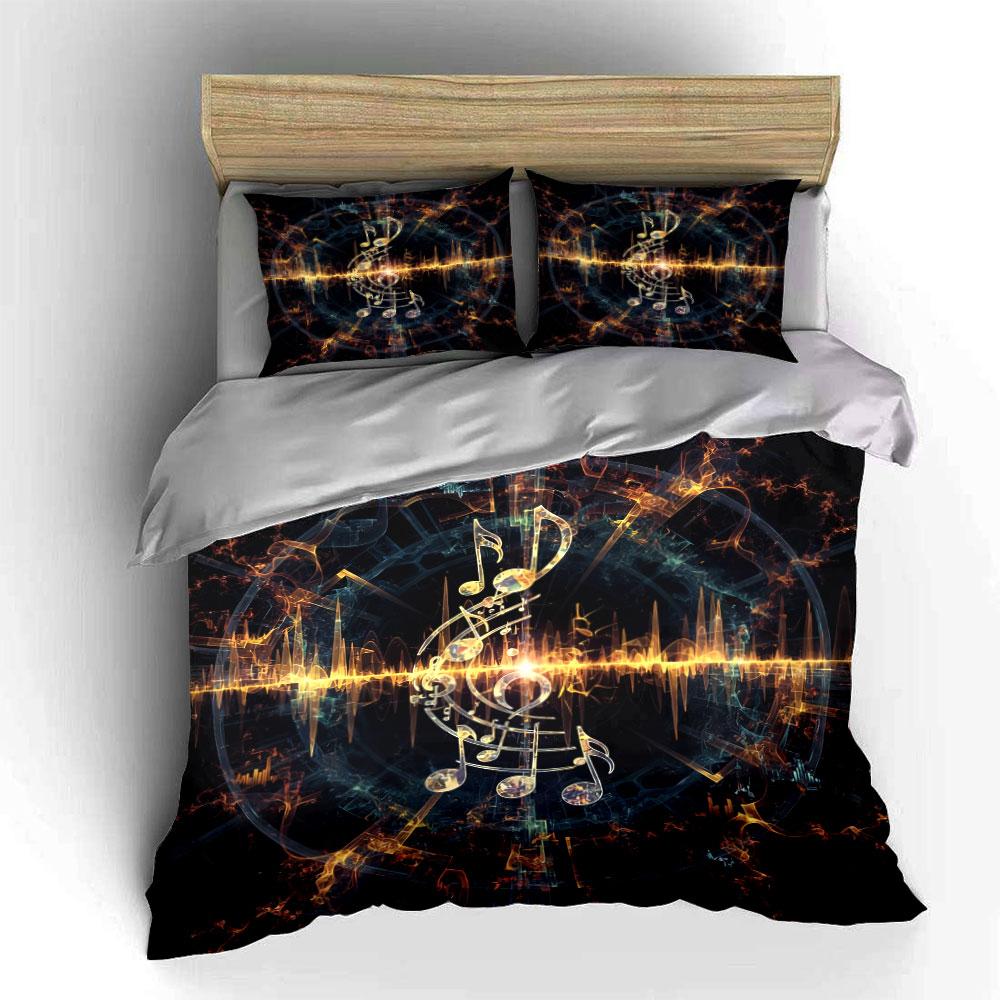 Music Decor Artwork Set Soft Comfortable Duvet Cover Bedding Set Included 1*Duvet Cover & 2*Pillowcases, Gift