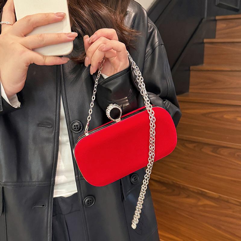 Black Velvet Handbag for Women 2025 Vip Designer Luxury Bags Evening Party Purse and Crossbody Shoulder Clutch Wallets