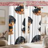 2D flat printing 2pcs Curtain Cute Dachshund Puppy Digital Printed Polyester Drapes Festive Curtains for Booths Studio