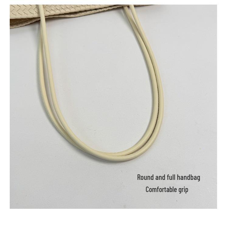 Trendy Woven Handbag: Large Capacity Textured Tote