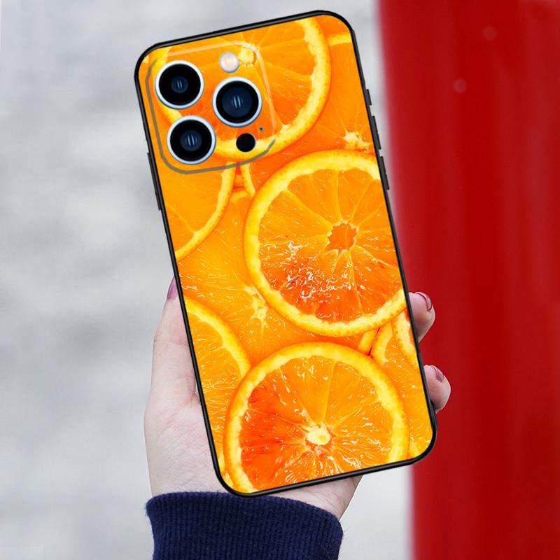 Summer Fruit Orange Phone Case For iPhone 16 Pro Max 13 12 Mini 11 14 Pro Max XR 16 Plus 16e 15 Pro Back Cover