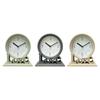 Modern Geometric Table Clock Decor Round Arabic Number Ornament Easy To Read Quartz for Tabletop Countertop Bedside