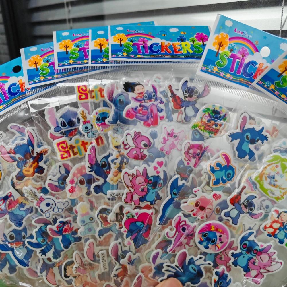 12Pcs Animation Stitch Bubble Stickers Kawaii Anime Three Dimensional 3D Puffy Bulk Sticker Kids Girl Diy Toys Sticker Present