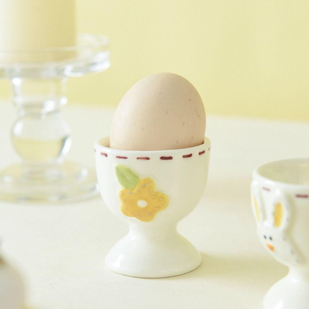 Ceramic Cartoon Egg Cup Rabbit Bee Steamed Egg Cup Funny Egg Holder  Kitchen Display