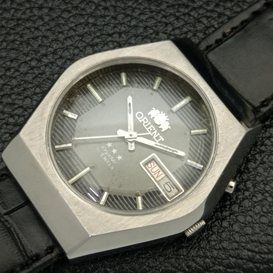 USED JAPAN OLD ORIENT CRYSTAL AUTOMATIC 46941 MENS ORIGINAL DIAL WATCH A416171-2 R10621f-a416171