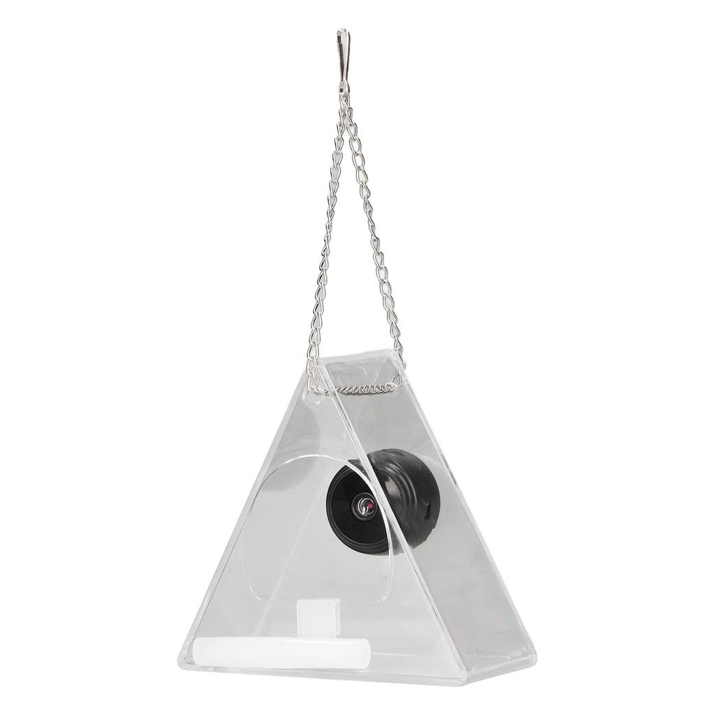 Chytré krmítko pro ptáky s kamerou Monitorování v reálném čase Závěsná krmítka pro ptáky pro venkovní použití Zahrada Trojúhelník