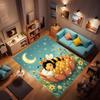 3D cartoon cute bee pattern non-slip rug, soft flannel, washable, non-slip backing, suitable for living room, bedroom, bathroom,