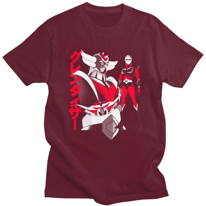 Custom Goldorak Gurendaiza T Shirts for Men Pure Cotton Tee Tops Anime Ufo Robot Goldrake Tshirts ShortSleeve Tshirt Clothes