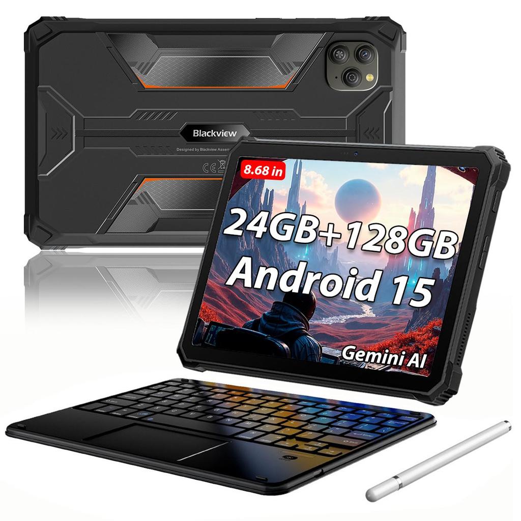 Blackview Active 5 5G Robuste Nettbrett Android 15 8,68 tommers Skjerm 8+16 GB RAM 128GB ROM Nettbrett PC 6600mAh