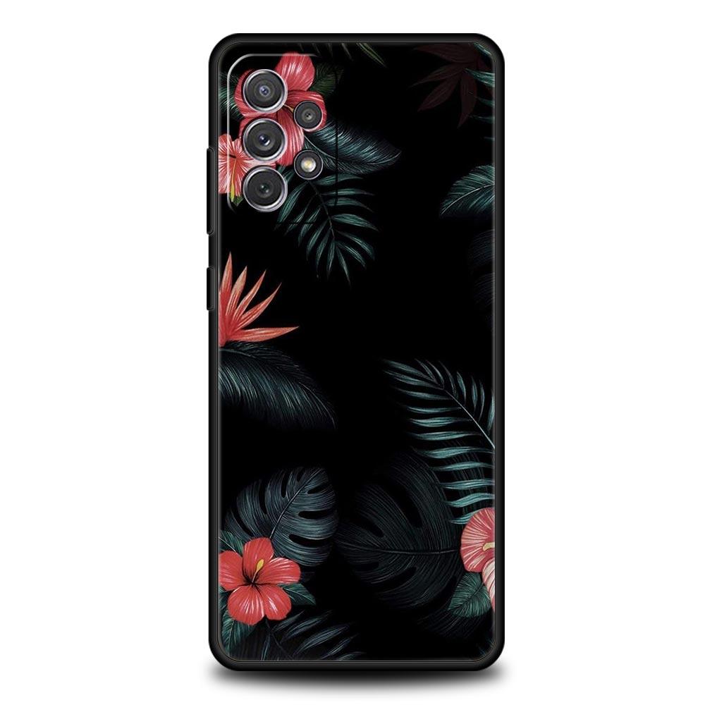 Vintage Banana Leaf Flower Case for Samsung A51 A71 A21S A12 A11 A15 A25 A31 A41 A52 A32 A23 A33 A53 A73 A03S A05S A13 5G Cover