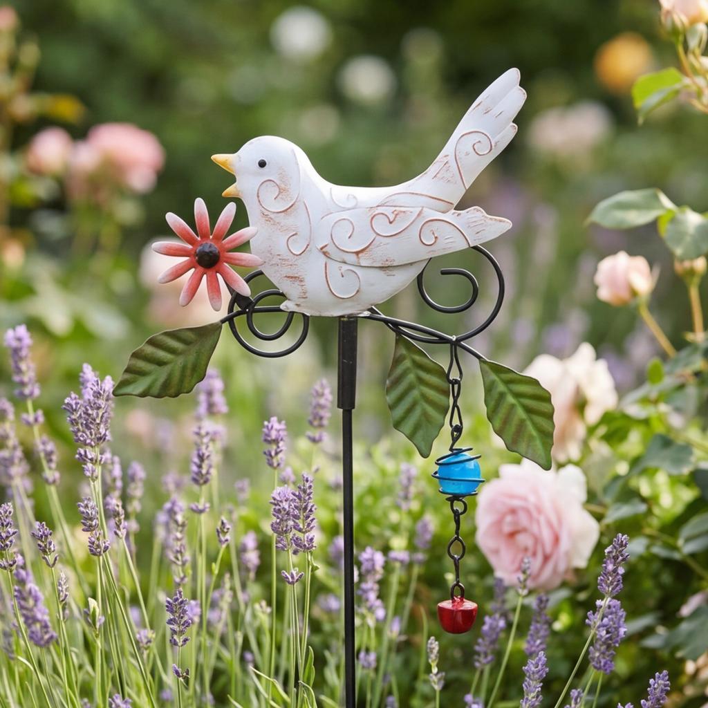 Metal Decorative Garden Stake Multi-Purpose Birds Decoration Metal Stakes Lovely Animal Yard Art Stakes For Terraces & Patios