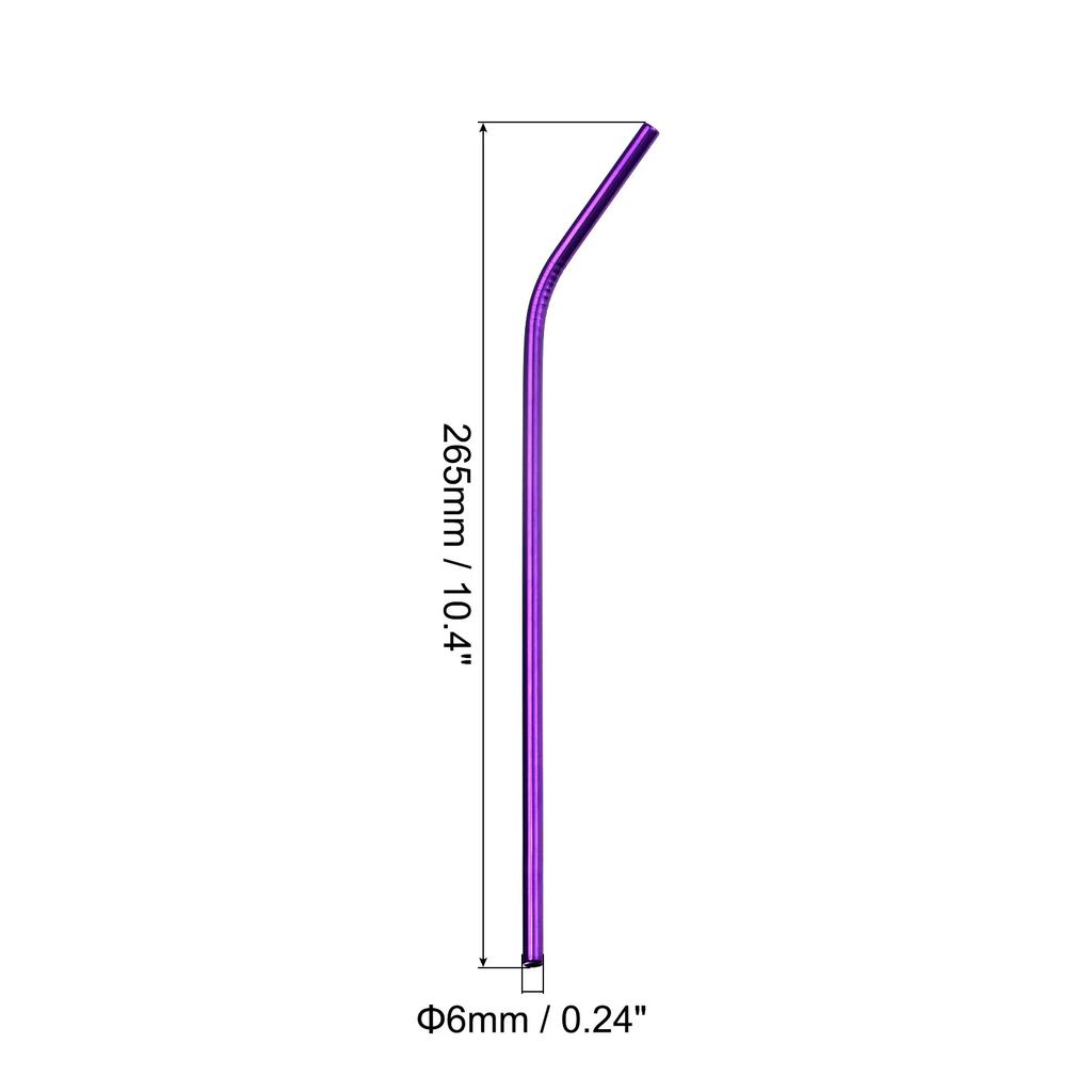 2/4pcs Reusable Metal Straws Stainless Steel  Bent Drinking Straw 10.4/10.5" Long Suitable for Milk Shake Beverage Juice
