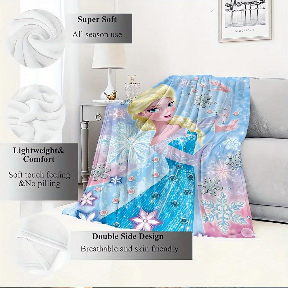 1pc Velvet Elsa Frozen Snowflake Throw Blanket Bedspread Sofa