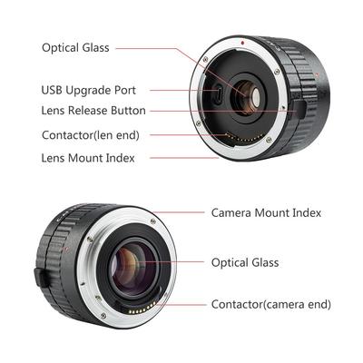 2XII Magnification Teleconverter Extender Auto Focus Mount Lens for Canon EOS EF Lens for Canon EF Lens 5D II 7D 1200D