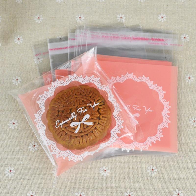 100 Pcs/set Self Adhesive Christmas Santa Cellophane Party Treat Cooky Candy Gift Bags