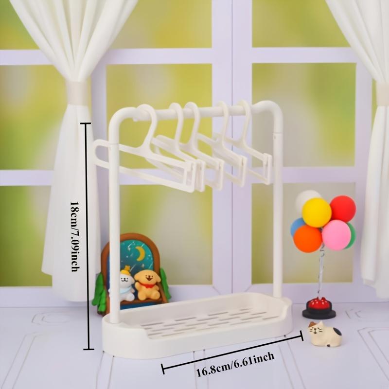 Handicrafts Doll Clothing and Shoe Storage Rack Set 1 Display Cabinet+6 Hooks Doll Collector Rotating Storage Rack
