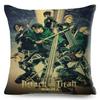 Attack On Titan Cushion  Decor Cartoon Japanese Anime Print Pillowcase for Sofa Home Car Polyester Pillow Case ,(3)