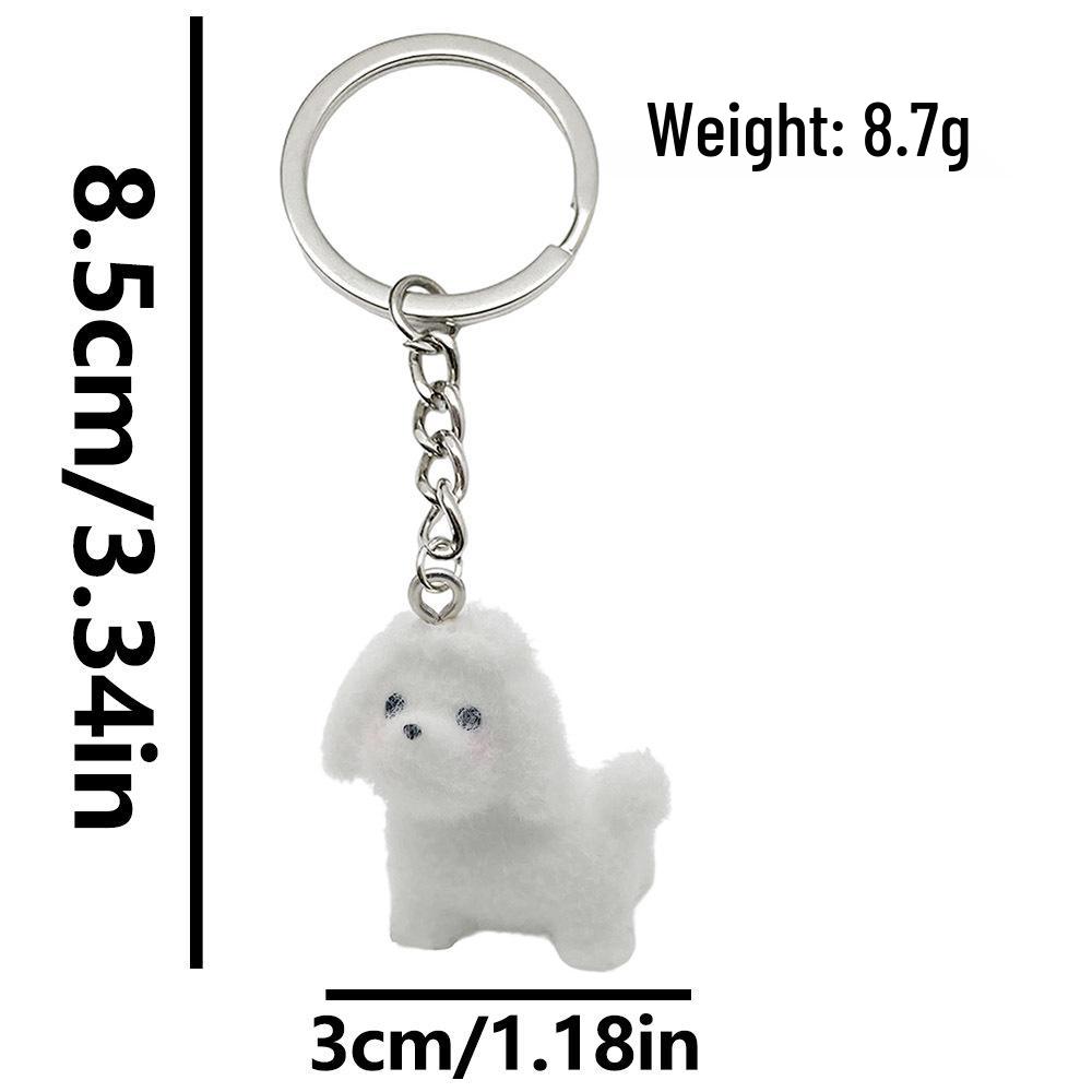 Resin Cartoon Animal Keychain: Puppy, Bichon, Border Collie, Teddy, Rabbit