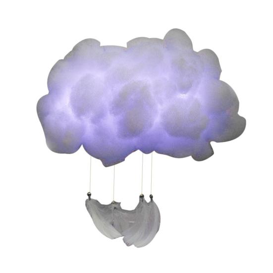 DIY Handmade Cotton Cloud Shape LED Night Light Lamp Home Bedroom Hanging Decor