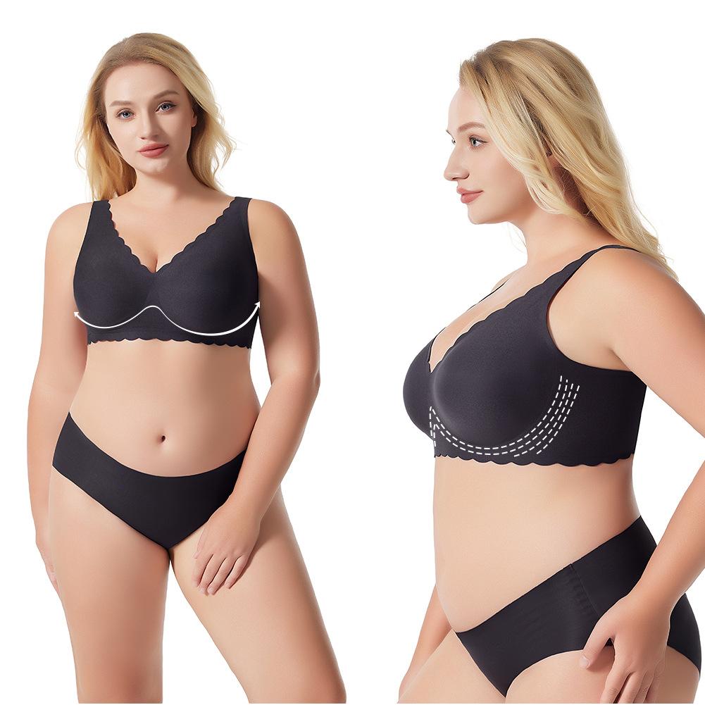 Smooth French Small Wave Deep V Seamless Jelly Strip Underwear European and American Comfortable Bra