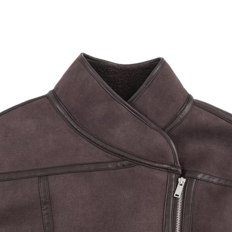 Womens Double-sided Jacket Fashionable All-match Zip Coat Windproof Loose Fit XS S M L