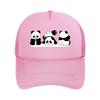Cute Panda Trio Sitting Rolling Back View Mesh Baseball Cap For Womens Unisex FeUnisex Beach Dad Hat Hip Hop