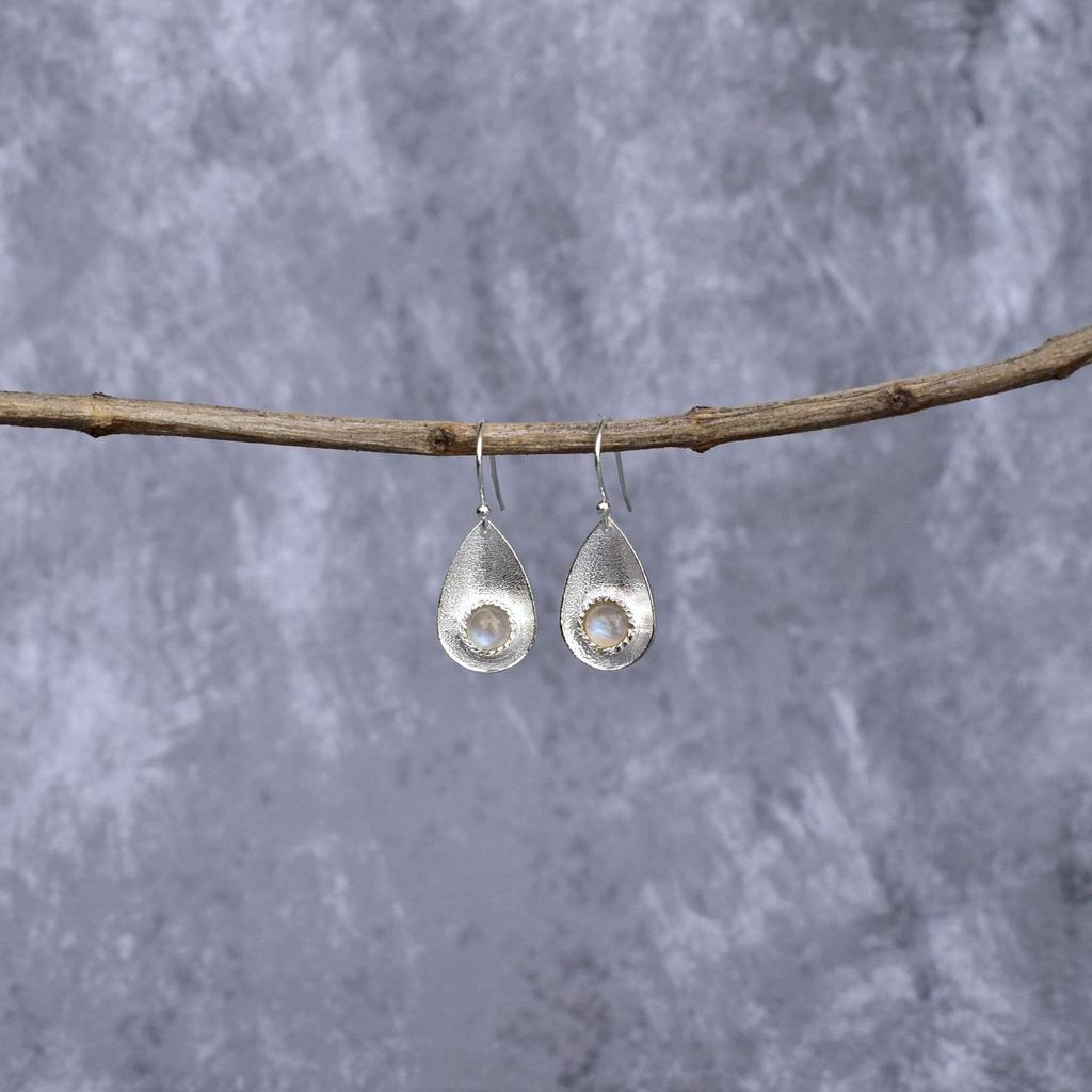 Natural Moonstone Earrings Rainbow Moonstone Handmade Earrings Sterling Silver Earrings for Women Healing Crystal Earrings Unique Gifts
