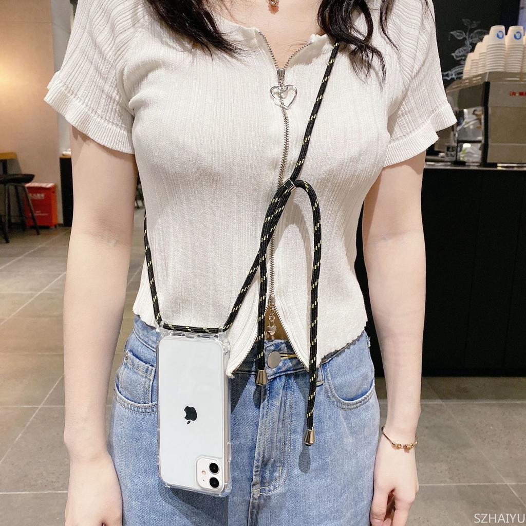 Husă Crossbody Pentru iPhone 16 15 14 13 12 11 Pro Max XS XR X 8 7 Plus Colier Șnur Carcasă Dură Transparentă Clară