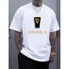 European Size Beer Pun Style] Vitamin G Black Beer Vintage Irish Style,Soft Comfortable Trendy Short Sleeve Men's Beer Enthusiast