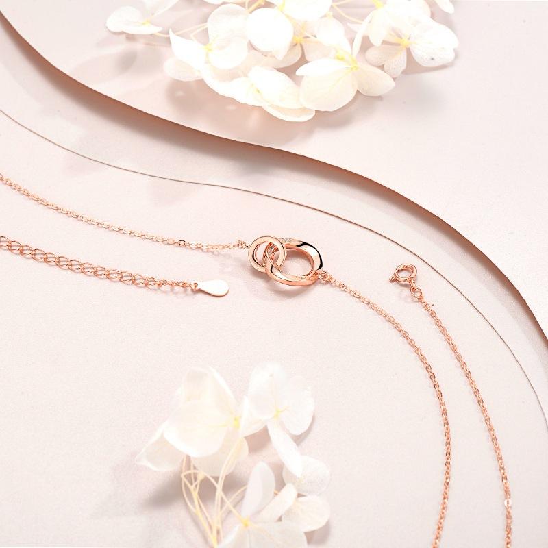 Mobius Ring Pendant S925 Sterling Silver Necklace for Women , Light Minimalist Jewelry , Daily Wear Fashion Trend