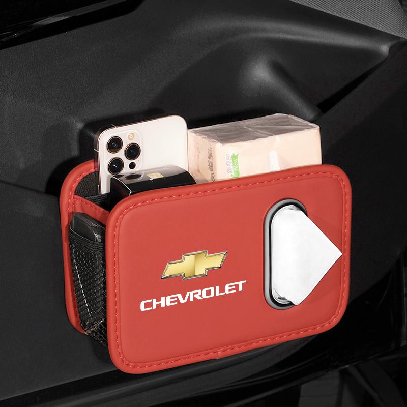 Auto-Taschentücherbox-Halter Leder Auto-Türseite Armlehne Serviettenbox Rücksitz-Tasche Für Chevrolet Spark Captiva Cruze Tracker Epica Z71