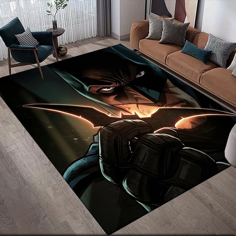 Retro Batman Anti-Slip Rug, Rectangular Carpet for Vintage Style Home Decor