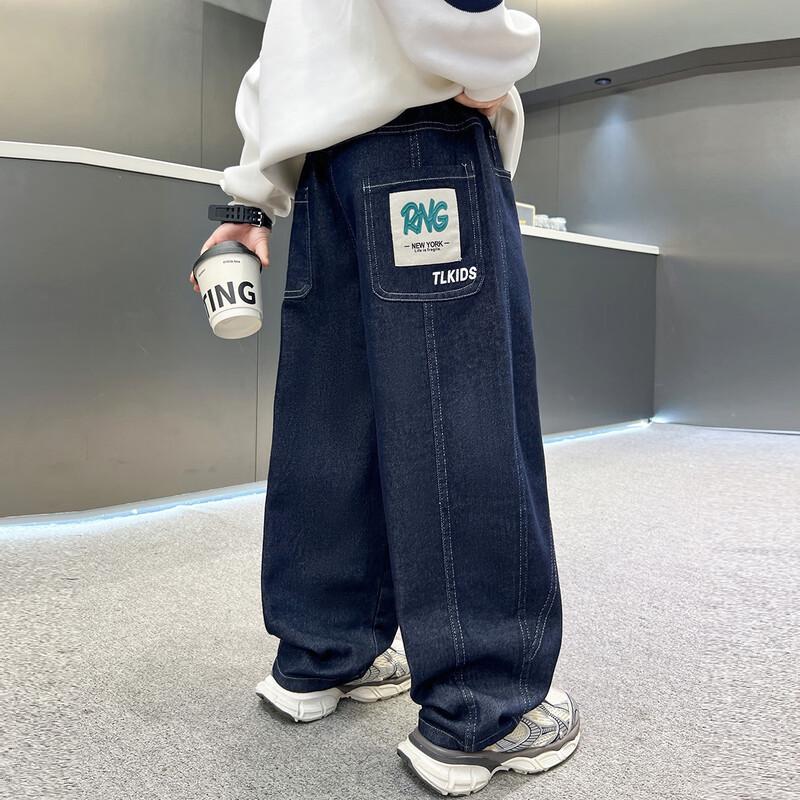 Tangshi Boy s Loose Straight Wide Leg Jeans 170