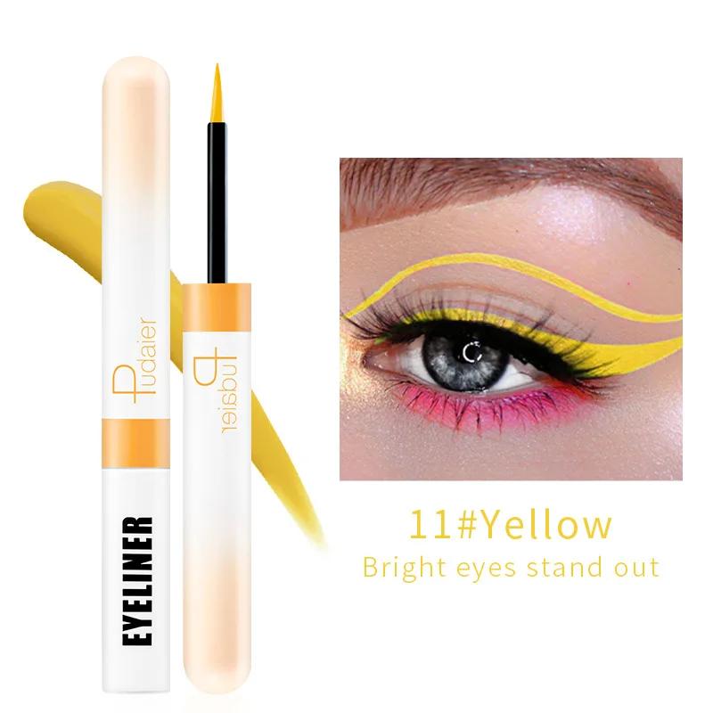 Pudaier 12 Farben Flüssiger Eyeliner Schimmer Glitzer Sexy Lidschatten Tragbar Wasserdicht Langlebiger Eyeliner Frauen Heißer Verkauf Make-up