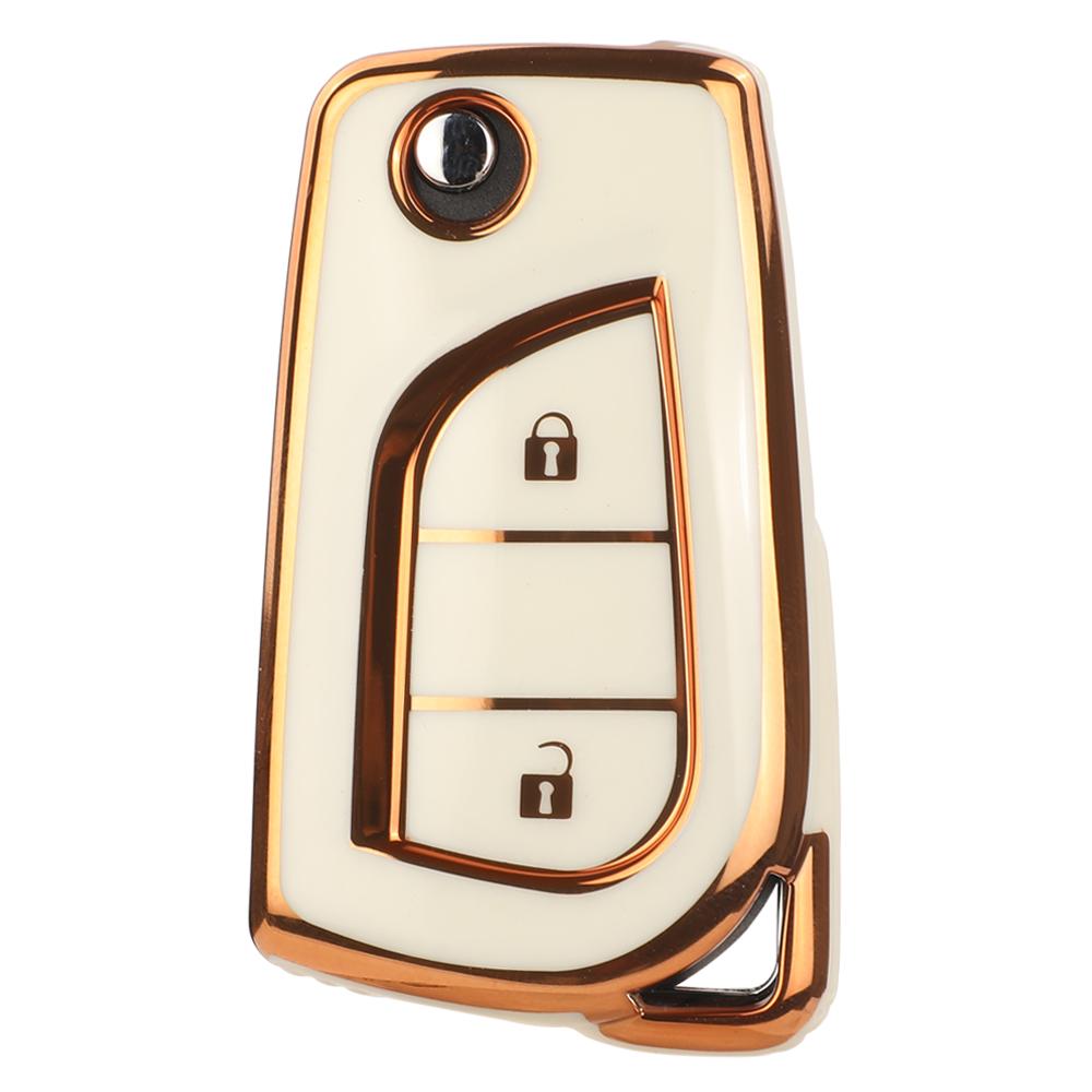 

jingyuqin TPU Car Key Cover Case Shell Protector Fob For Toyota Aygo Yaris Highlander Camry RAV4 Key Holder