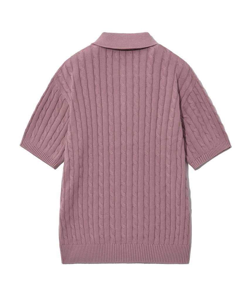 YALE Heritage Dan Short Sleeve Polo Knit Vintage Pink