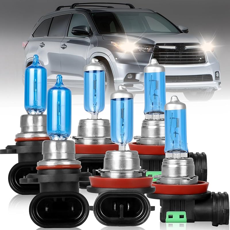 9005 H11 Halogen Headlight Bulbs For Toyota Prius 2010-2011 High Performance Halogen Car Headlight Bulb for Brighter Light, 9005 High Beam+H11 Low